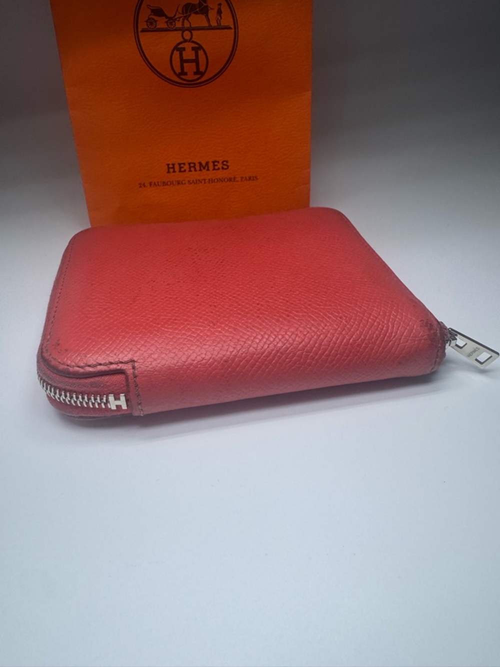 Hermès Silk’In Compact Wallet 2014 Red Silk Scarf Interior W Box Bag Authentic - Picture 6 of 13